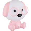 Globo 21761P - Luz nocturna infantil LED recargable y regulable PUPPY 1 W/5 V 500 mAh rosa